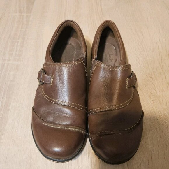 Clarks Collection Shoes Womens 6.5 Ashland Loafer Slip On Shoes Leather Brown - Picture 3 of 8
